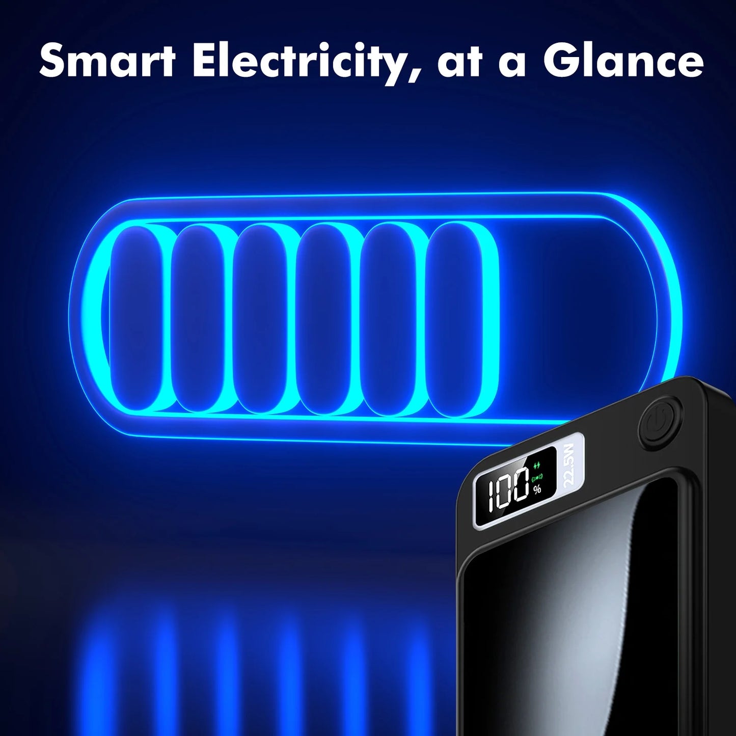Wireless Portable Charger with LED Power Display, 10000Mah 22.5W Fast Charging Phone Battery Bank,2 in 1 Wireless Magnetic Power Bank, Suitable for Outdoor Travel Emergency Backup Battery Pack, Black