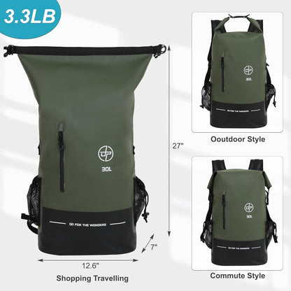 Adventure-Ready 30L Dry Bag – Waterproof & Submersible for All Outdoors
