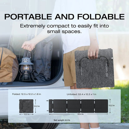 60W Portable Solar Panel for Power Station, Foldable Solar Charger with Adjustable Kickstand, Waterproof IP67 for Outdoor Camping,Rv,Off Grid System